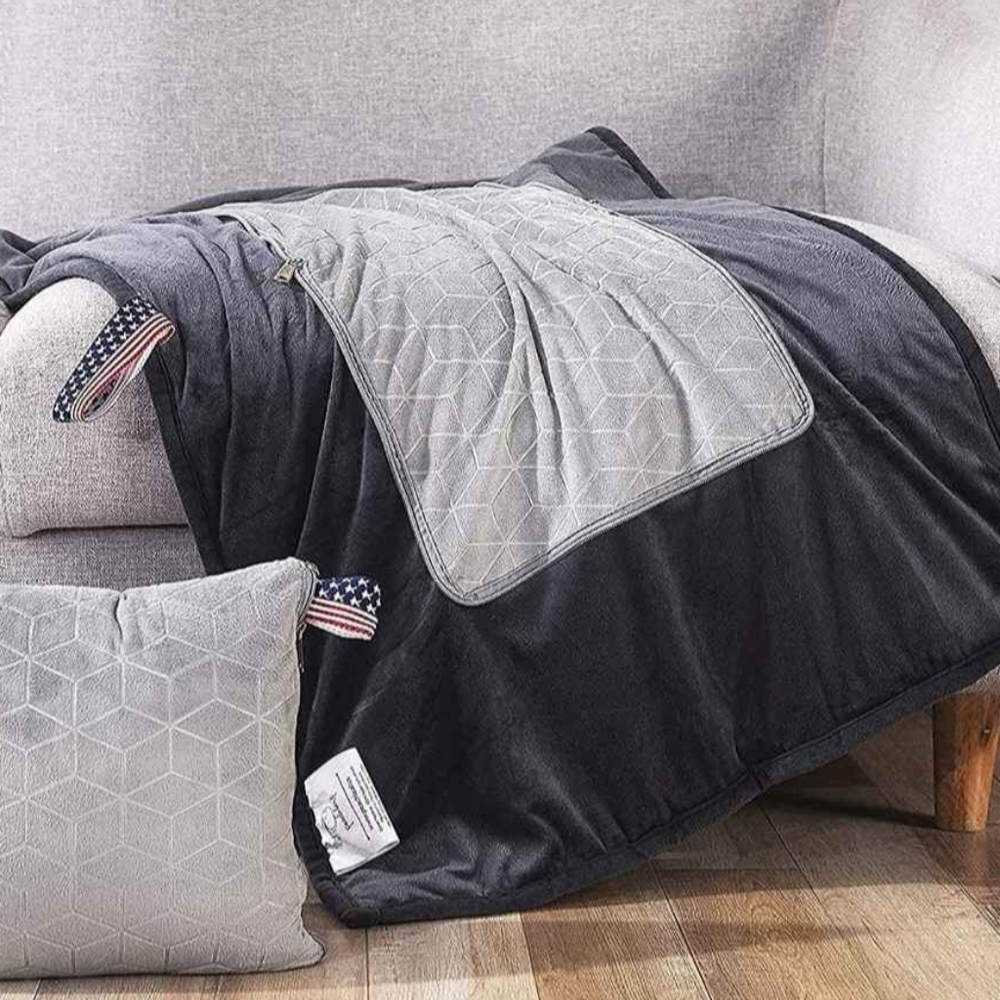 NEW 6 lb Weighted TRAVEL Blanket Pillow Conversion